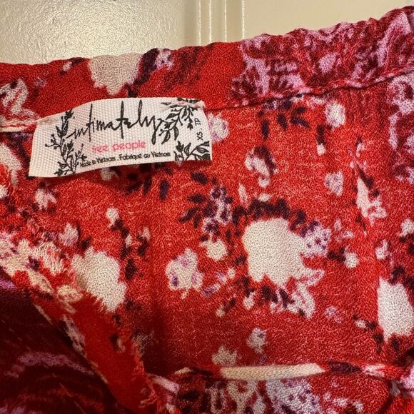 Free People Work Of Art Printed Maxi Slip | XS | Ruby Combo - Picture 8 of 9